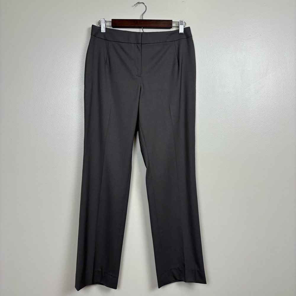 Lafayette 148 Pants Womens 6 Taupe Barrow Straight Leg Flat Front Office Career‎